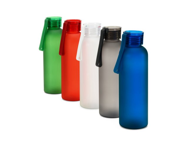 CARGNIN. Squeeze esportiva em PET 100% reciclado, com acabamento fosco 600 mL