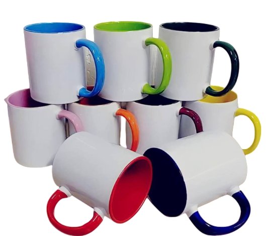 Caneca de Cermica Interno e Ala Colorida